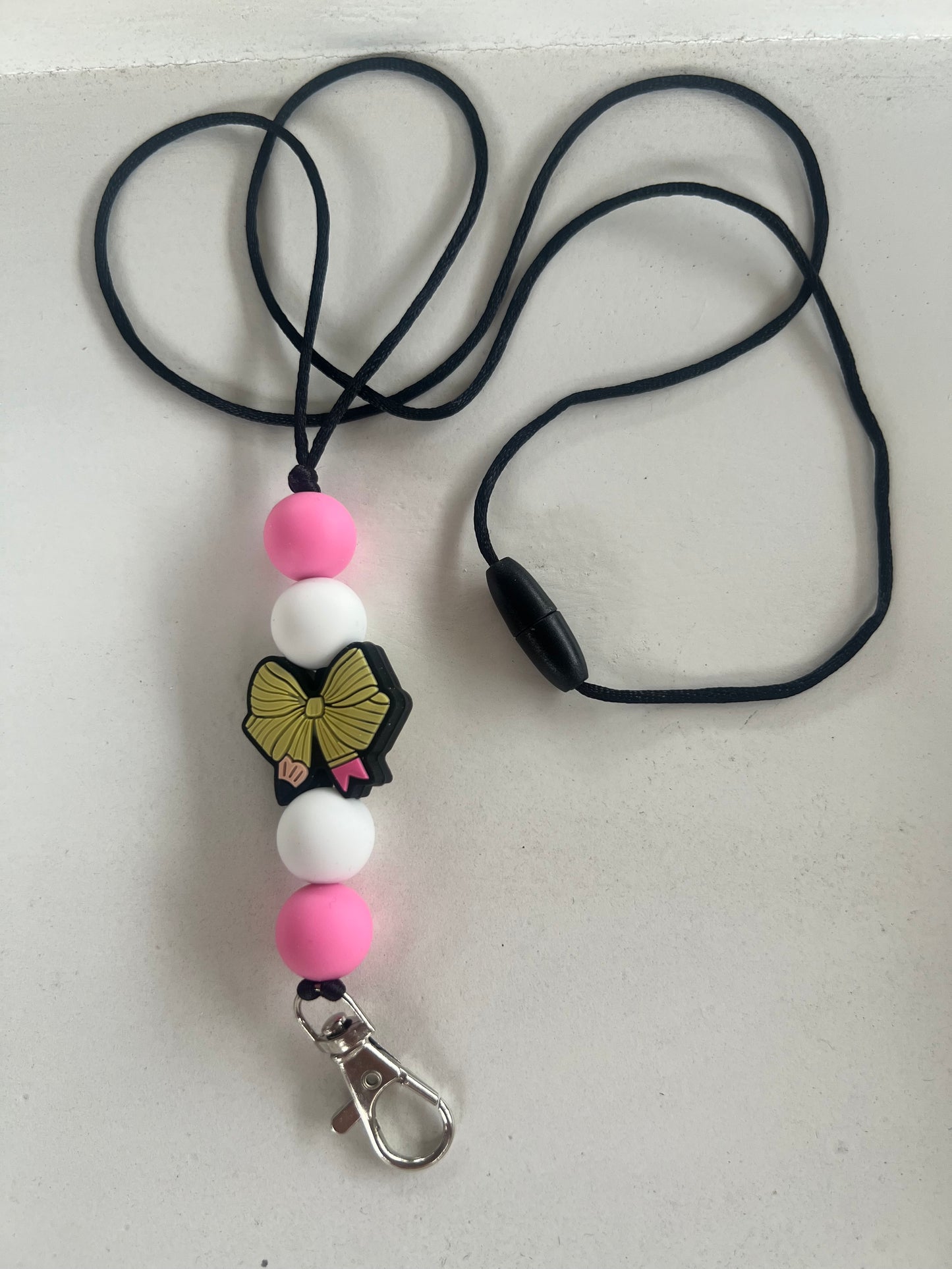 Yellow Pencil Bow Lanyard