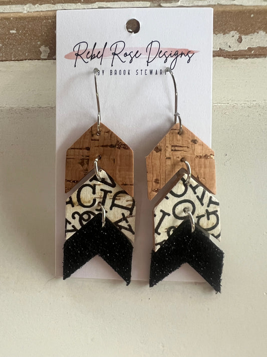 Chevron Alphabet Earrings