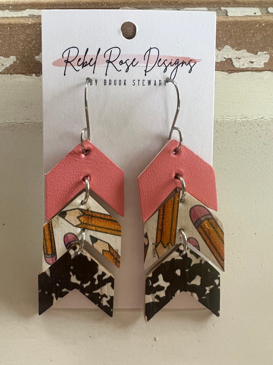 Chevron Pencil Earrings